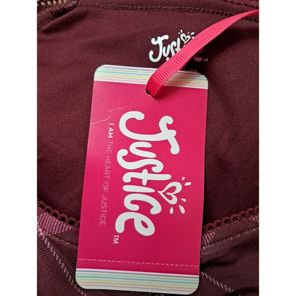 Justice Girls Large Plus (12 P-14p) Dress Burgundy - Picture 7 of 9